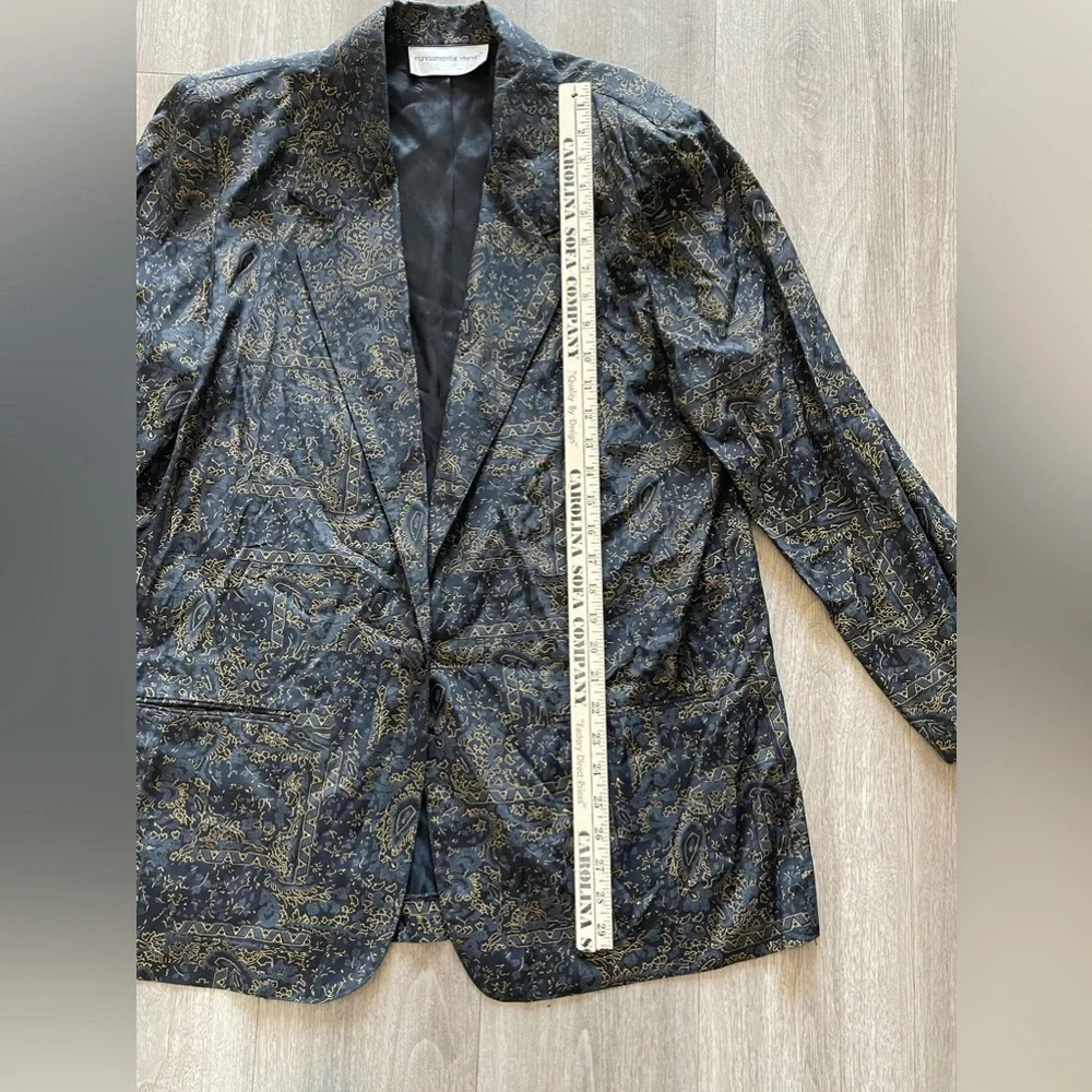 Vintage Fundamental Things Paisley Print Multicolor Blazer Women’s Size 14 - Picture 10 of 12